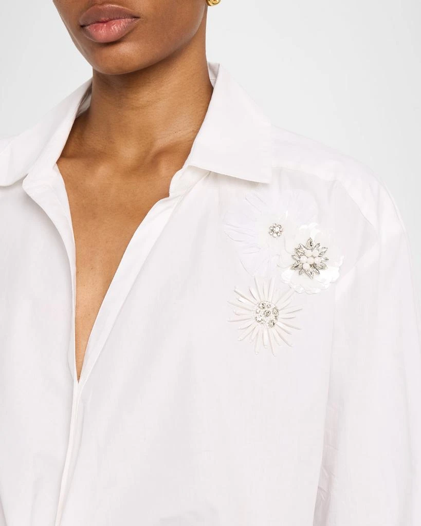 Cinq a Sept Marianna Crunchy Flower Button-Front Top 5