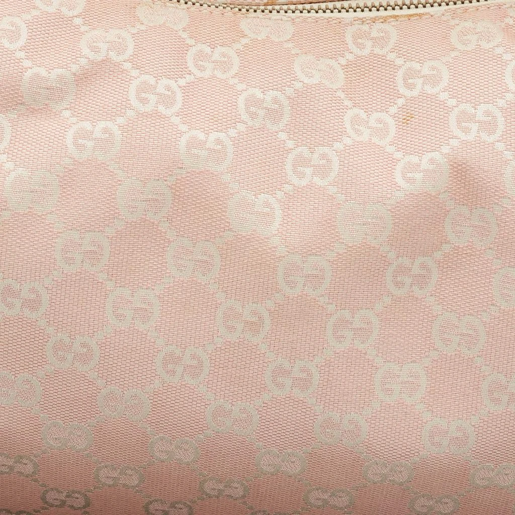Gucci Gucci Pink/Off White GG Canvas Medium Horsebit Hobo 5