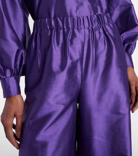 Max Mara Avio high-rise silk satin wide-leg pants 4