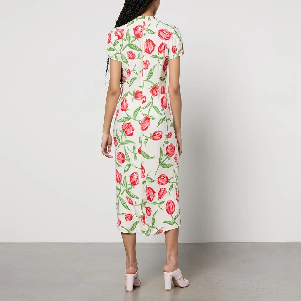 Kitri Leia Floral-Print Satin-Crepe Midi Dress 2