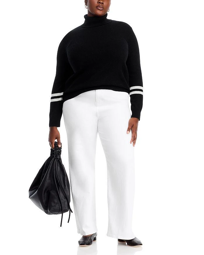 AQUA Athletic Stripe Turtleneck Sweater - Exclusive 3