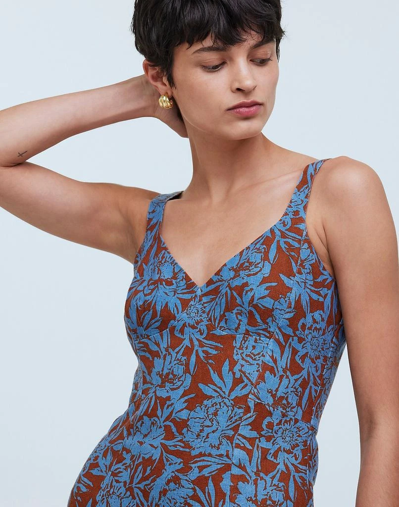 Madewell Sweetheart Mini Dress in Floral 100% Linen 5