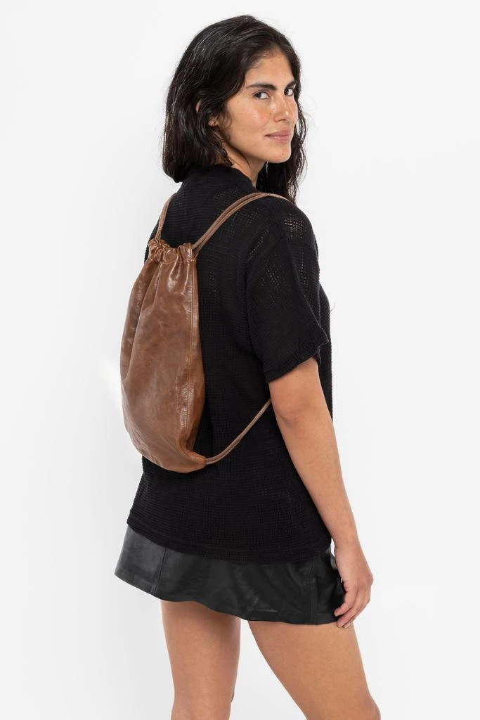 Los Angeles Apparel RLH3414 - Unisex Leather Drawstring Backpack 33