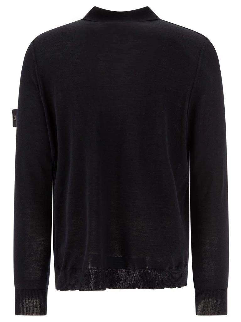 Stone Island Stone Island Compass-Badge Long-Sleeved Knitted Polo Top 2