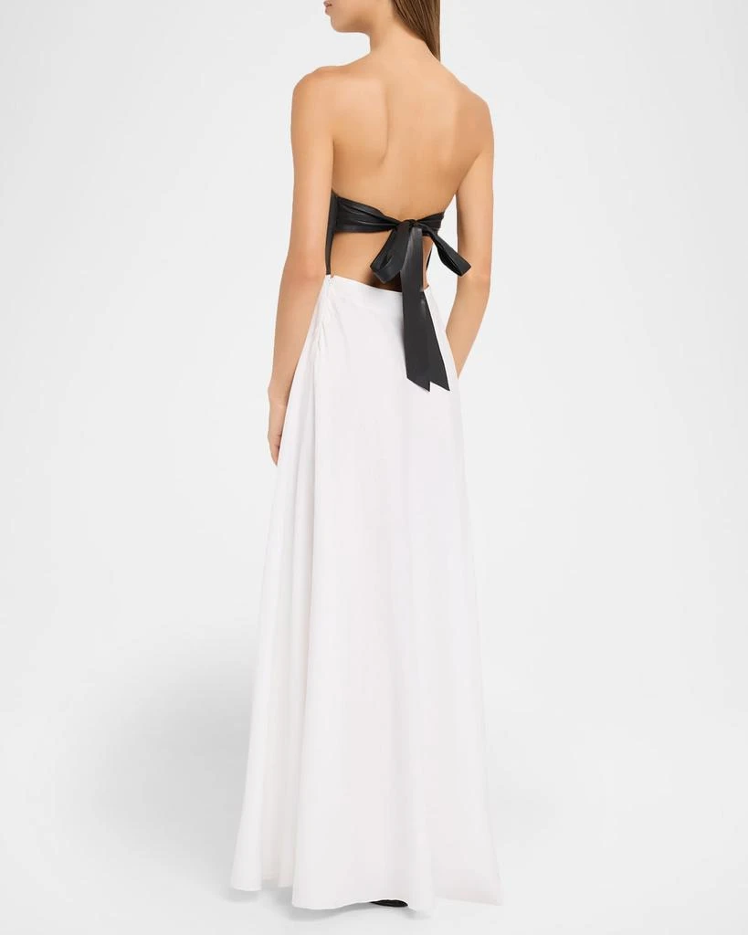 Gabriela Hearst Lehti Mixed-Media Strapless Maxi Dress 3