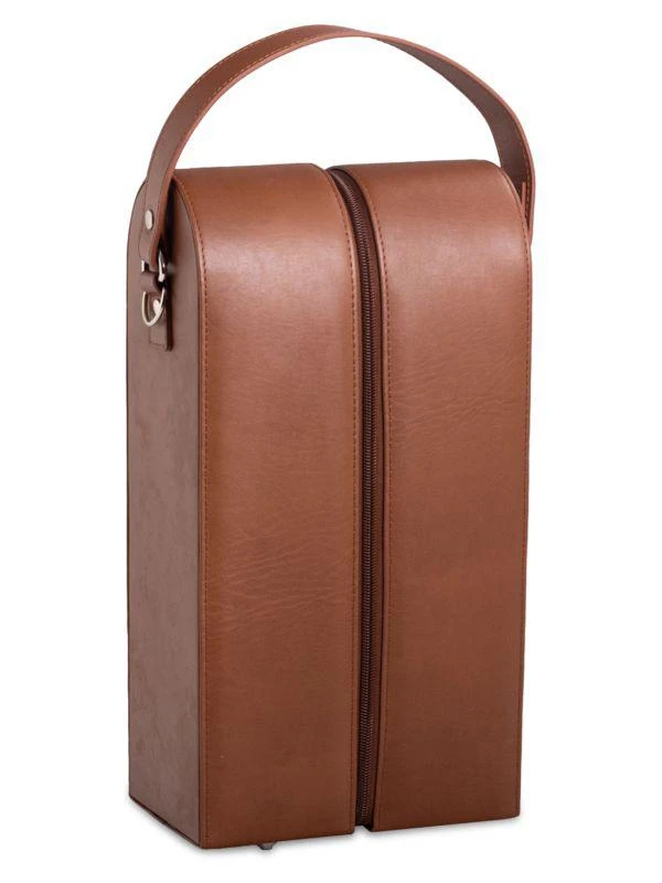 Bey-Berk Leather Wine Bottle Carrier Caddy Travel Bag & Tool Set 2