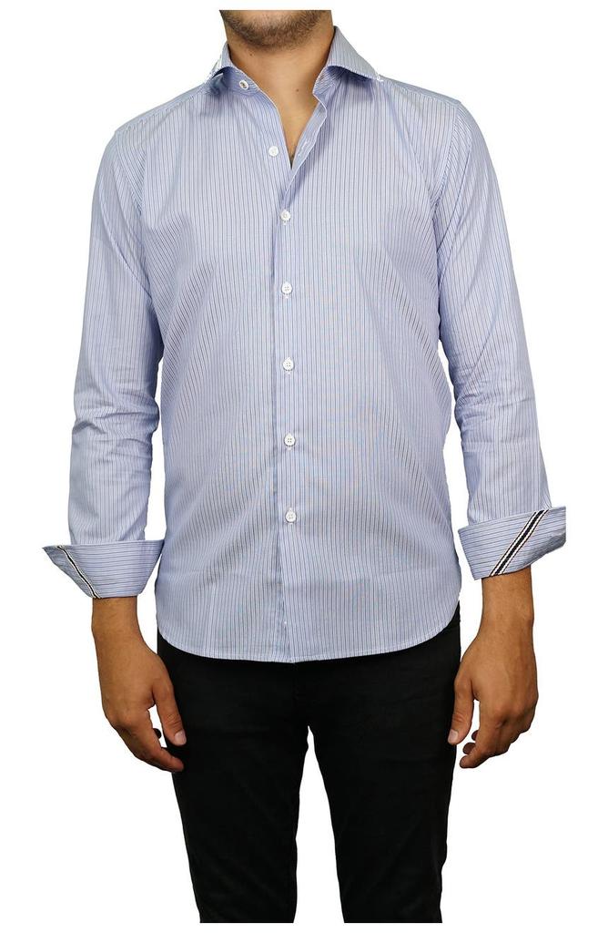 Zanella Tailored Fit Pinstripe Button-Up Shirt