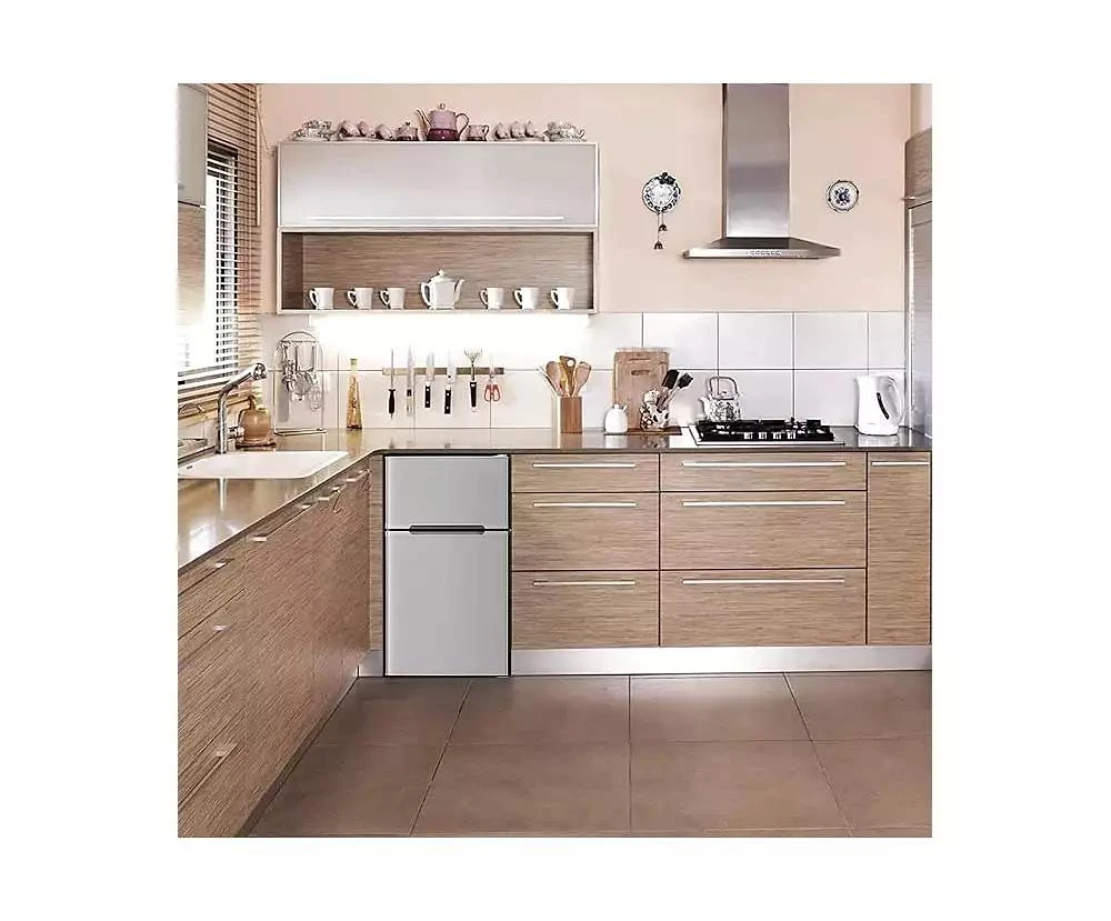 Zafro 3.2 Cu Ft Mini Fridge with Freezer — Double Door, Adjustable Removable Shelves — Ideal for Basement, Apartment, Dorm, or Office 2