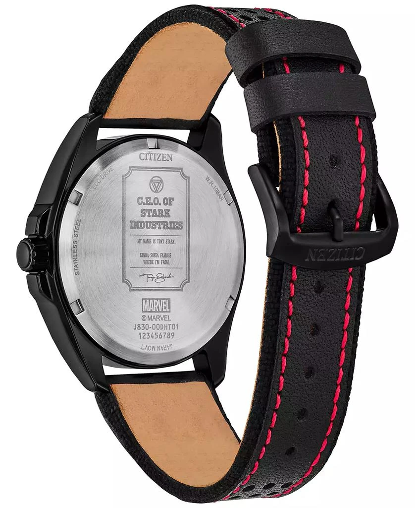 Citizen Eco-Drive Men's Marvel Tony Stark Kinda Sorta Famous Black Leather Strap Watch 43mm 3