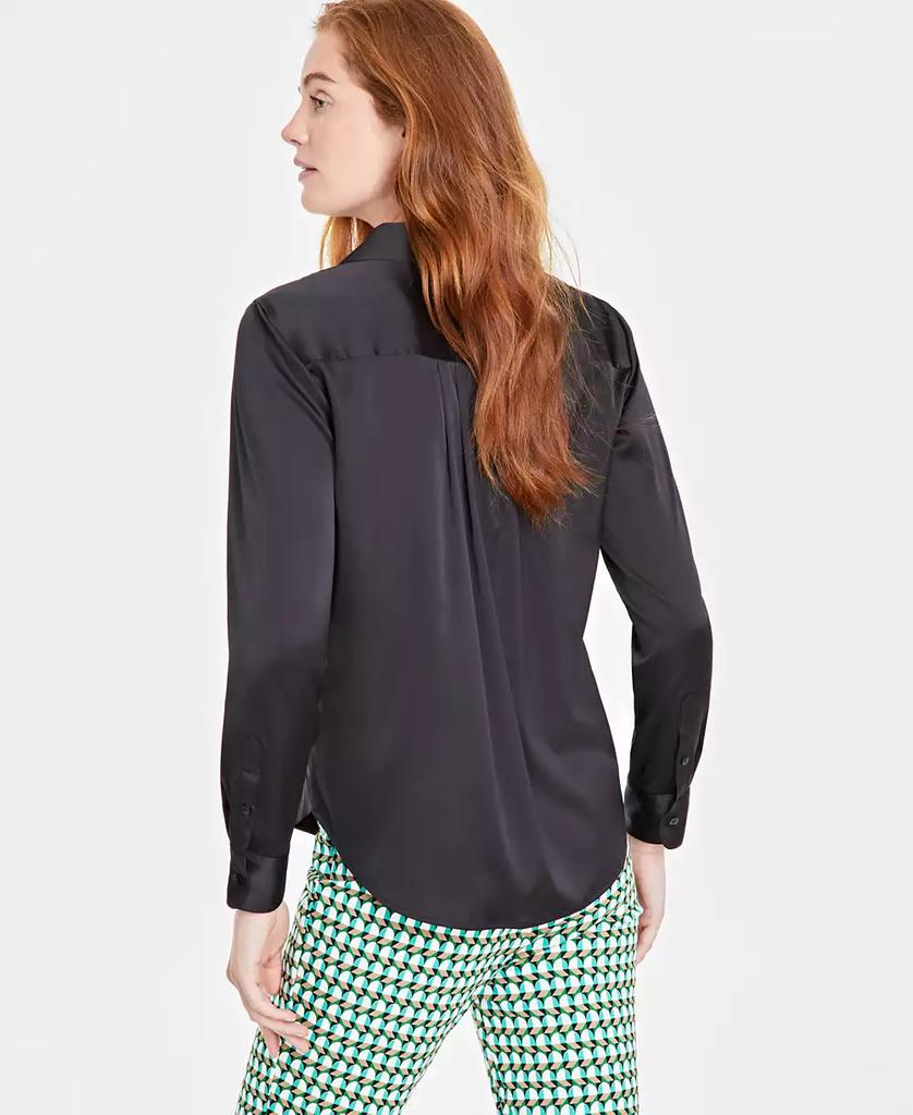 On 34th Women's Button-Front Long-Sleeve Satin Utility Shirt, Created for Macy's