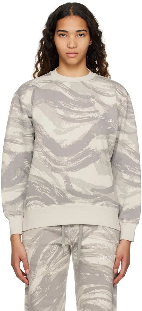 Moncler Genius 4 Moncler HYKE Gray Printed Sweatshirt - Tops 