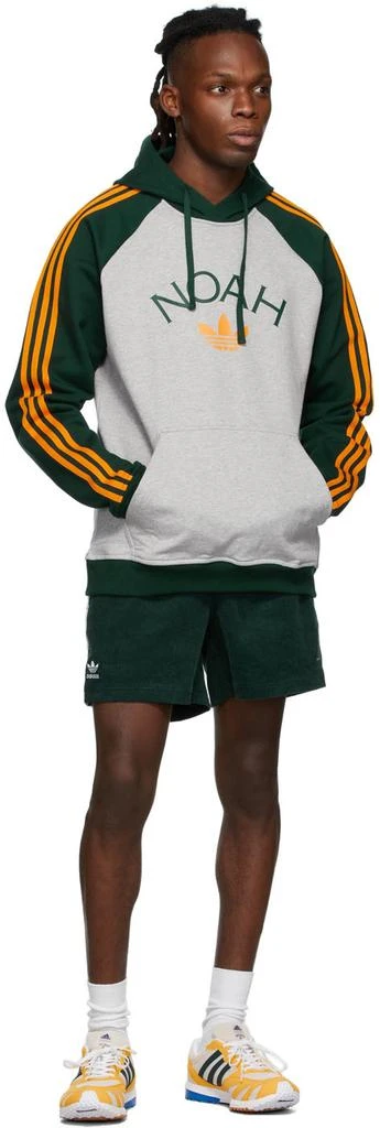 Noah Grey & Green adidas Originals Edition 3-Stripes Hoodie 4