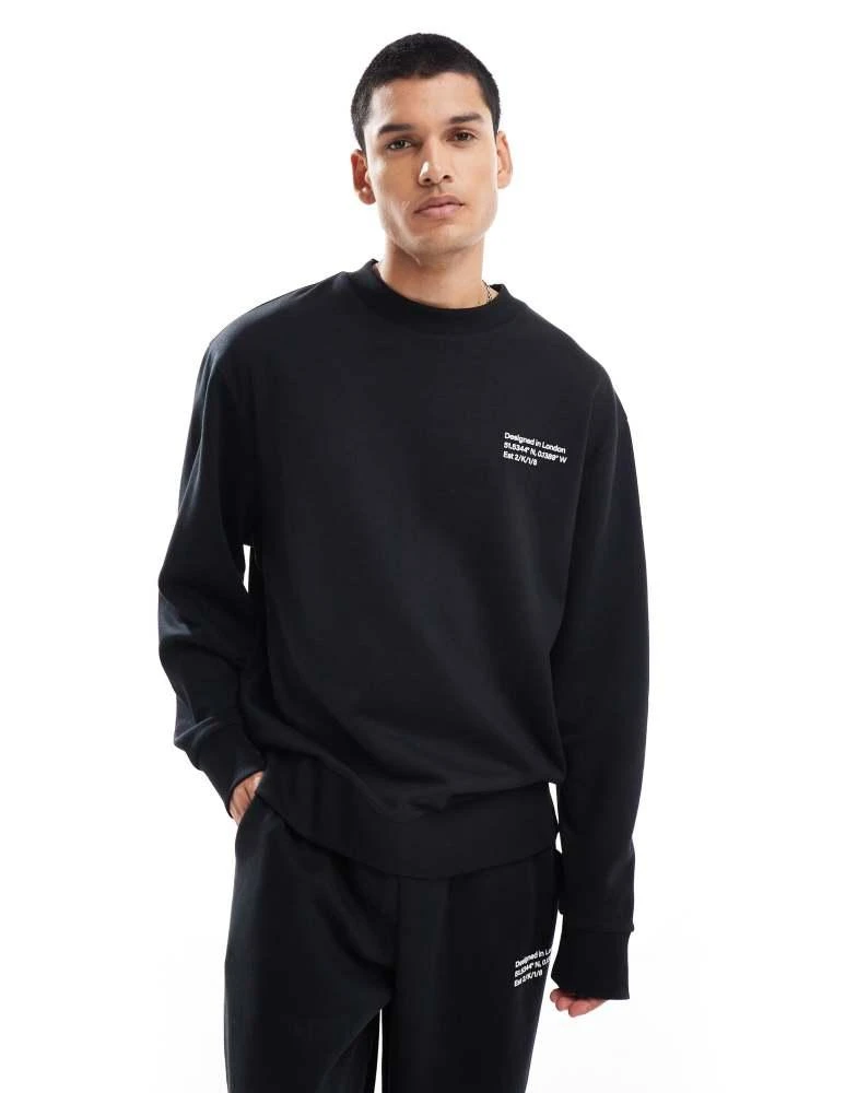 COLLUSION COLLUSION co-ordinates print sweatshirt in black 1