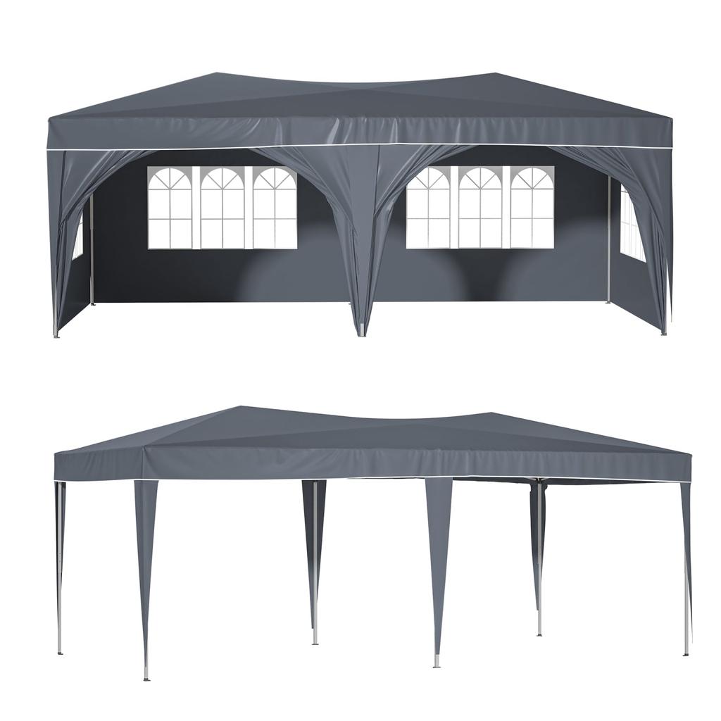 Streamdale Furniture Streamdale 10x20 Pop Up Canopy Tent w/ Sidewalls - Gray