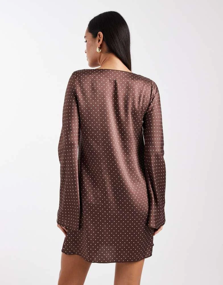 knee length dresses for ladies Lukea Long Sleeve Mini Dress | Brown | Womens main image 0