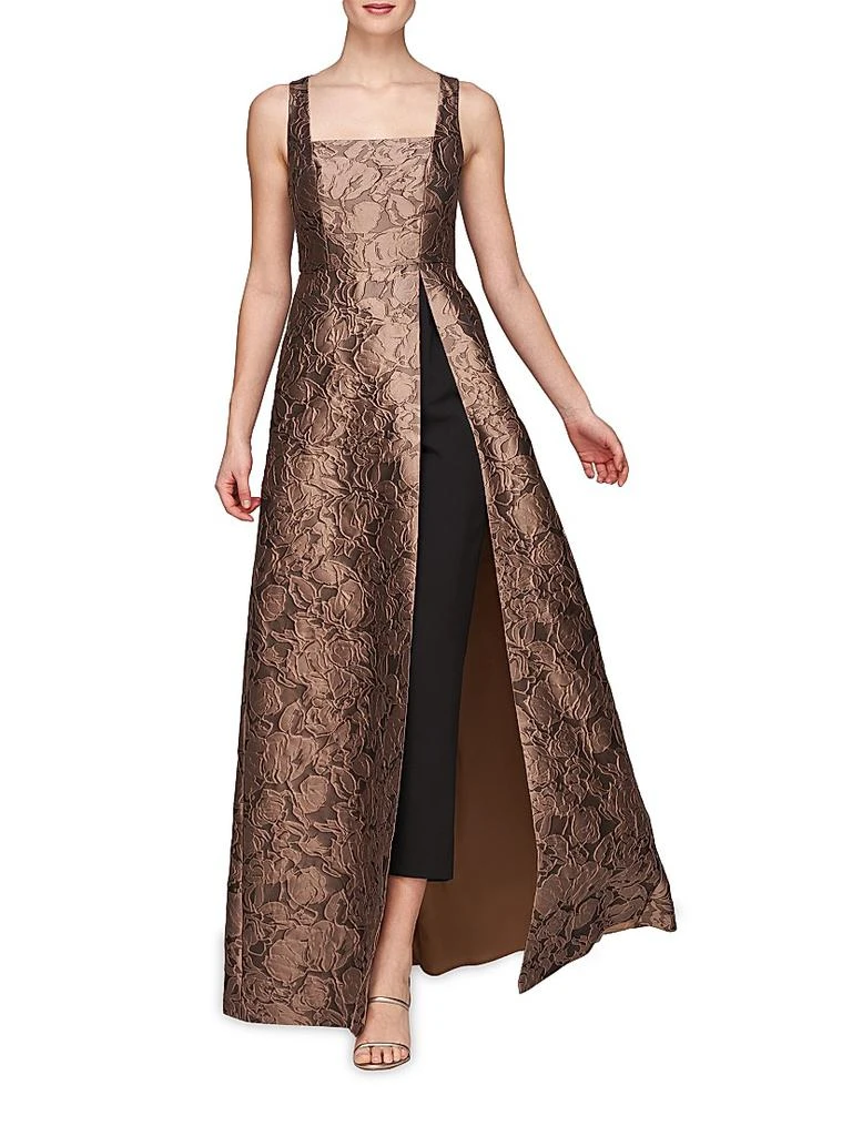 Kay Unger Emerson Jacquard Walk-Through Jumpsuit 4