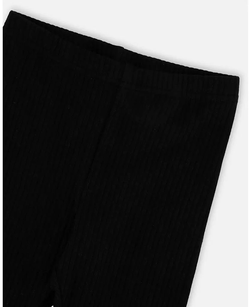 Deux par Deux Baby Girls Rib Capri Leggings Black 3