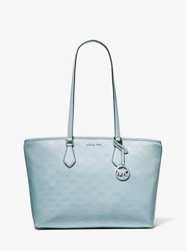 Michael Kors Sheila Large Woven Logo Nylon Tote Bag 1