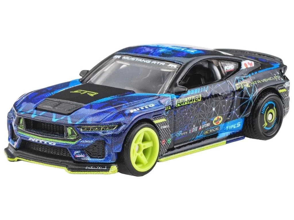 Hotwheels 2024 Ford Mustang RTR Spec 5-FD Dark Blue with Graphics "Circuit Legends" Series Diecast Model Car by Hot Wheels 2