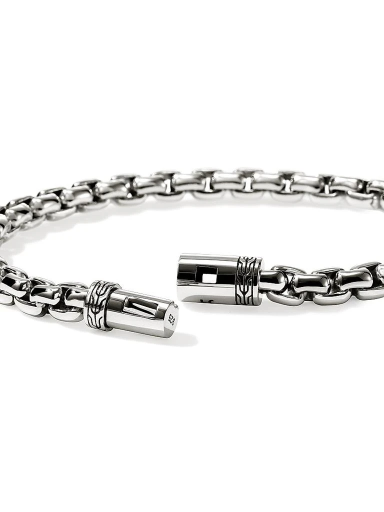 John Hardy Blackened Sterling Silver Box Chain Bracelet/6MM 5