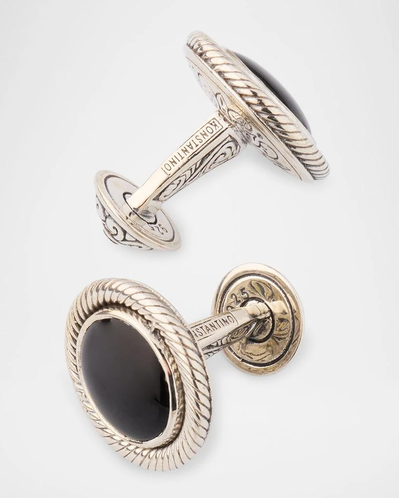 Konstantino Men's Kavos Sterling Silver Black Onyx Cufflinks 4