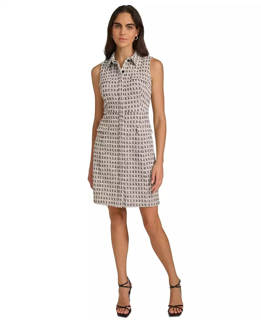 Calvin Klein Women's Tweed Button-Front Jacket Dress 4