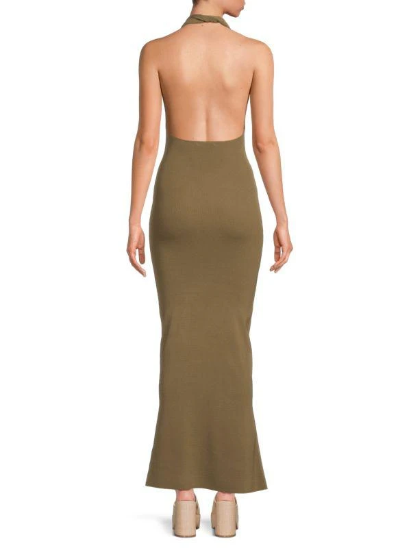 WeWoreWhat Plungeneck Ribbed Maxi Dress 2