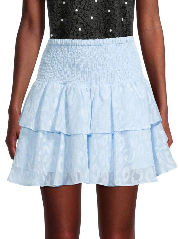 Milly Wyatt Leopard Jacquard Skirt 1