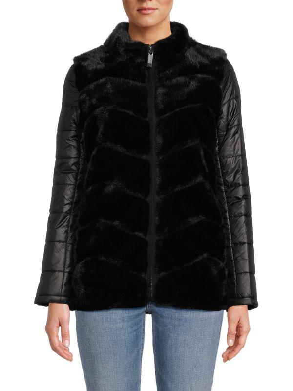 BELLE FARE Faux Mink Fur Puffer Jacket