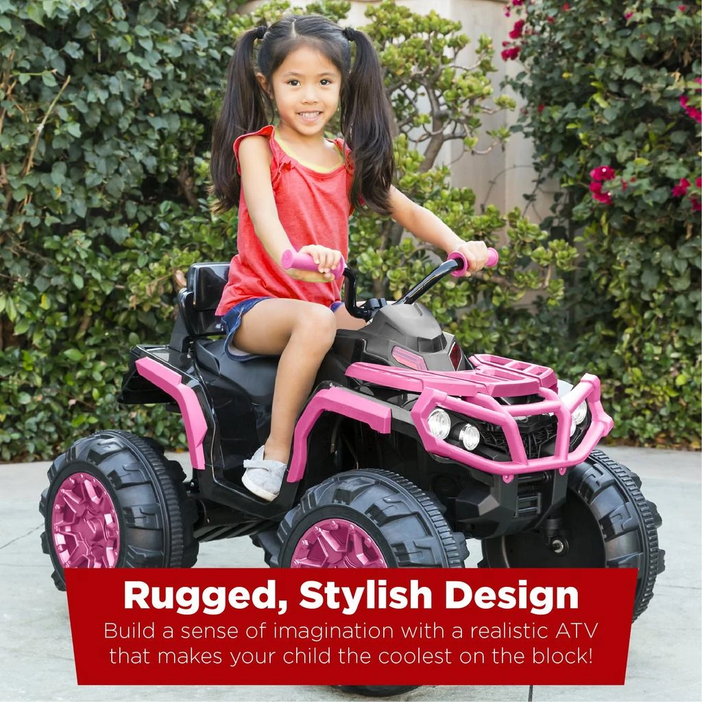 Best Choice Products 12V Kids Ride-On ATV Quad w/ Bluetooth, 3.7mph Max, Treaded Tires, LED Lights, Radio 2