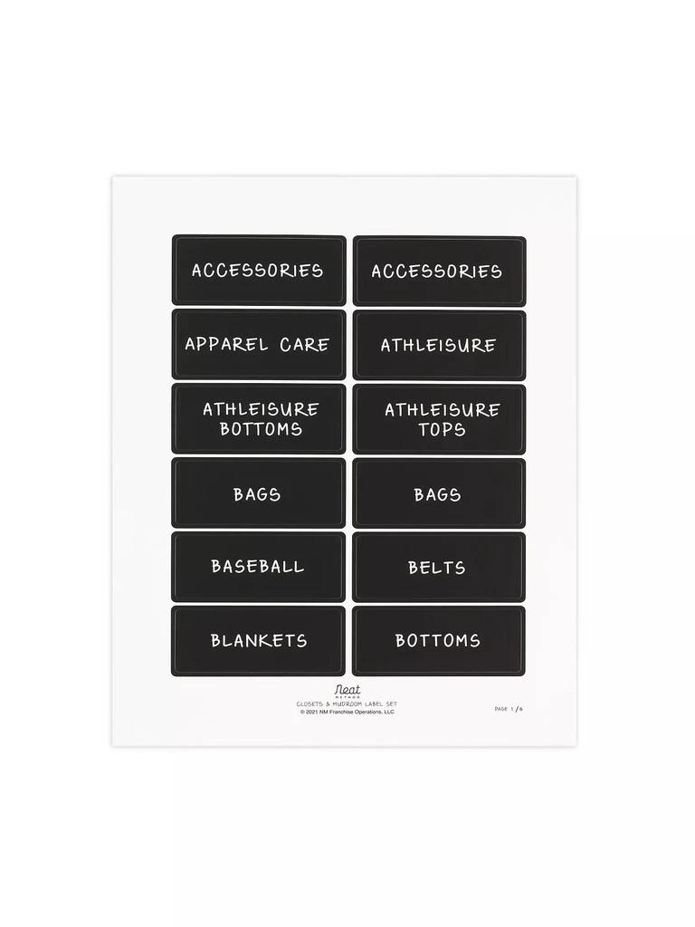 Neat Method Closet & Mudroom Label Set 2