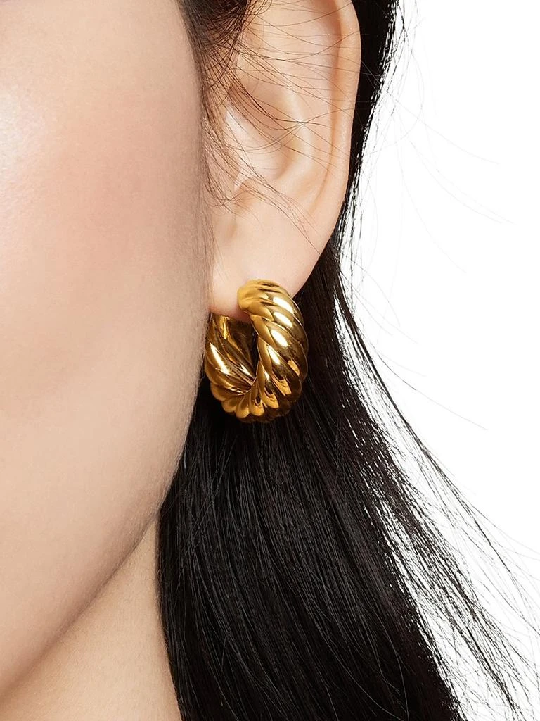 David Yurman Sculpted Cable Hoop Earrings In 18K Yellow Gold 5