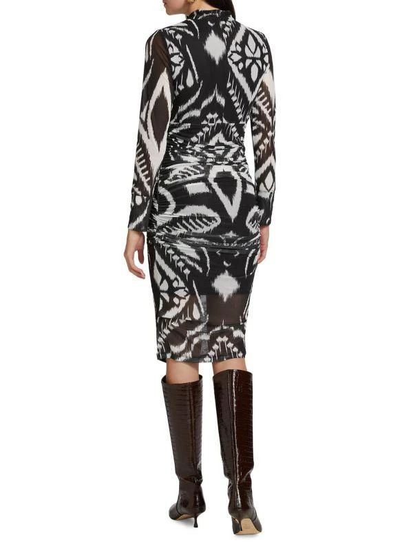 Farm Rio Ikat Ruched Tulle Midi-Dress 2
