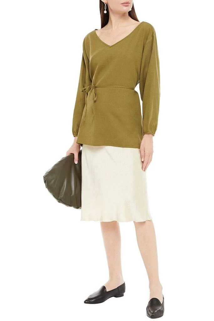 American Vintage Belted cotton and wool-bend twill top 2