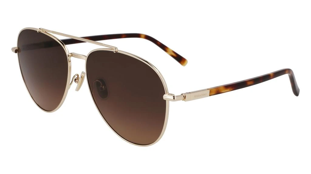 Salvatore Ferragamo Ferragamo Brown Gradient Pilot Men's Sunglasses SF316S 745 61