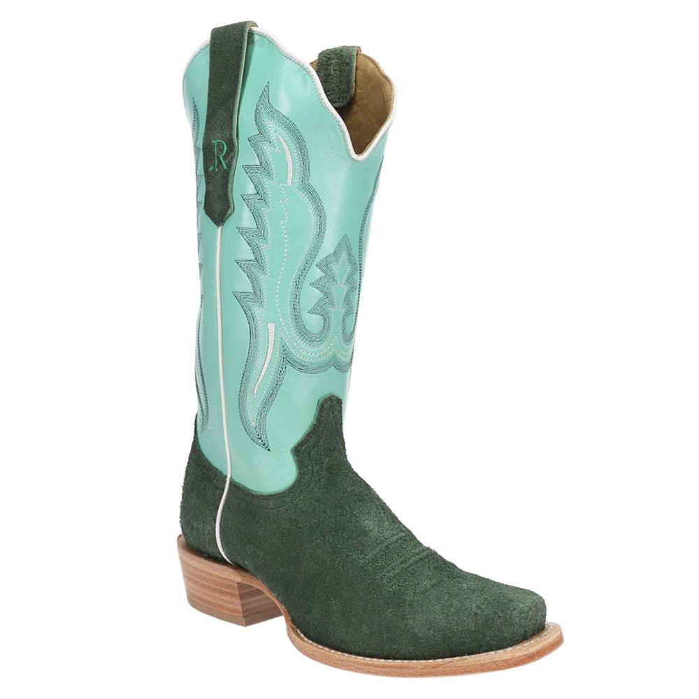 R. Watson Boots Rough Out Embroidered Narrow Square Toe Cowboy Boots 2