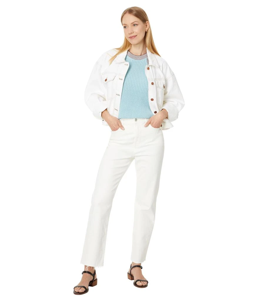 Madewell Cropped Denim Jacket in Tile White 4