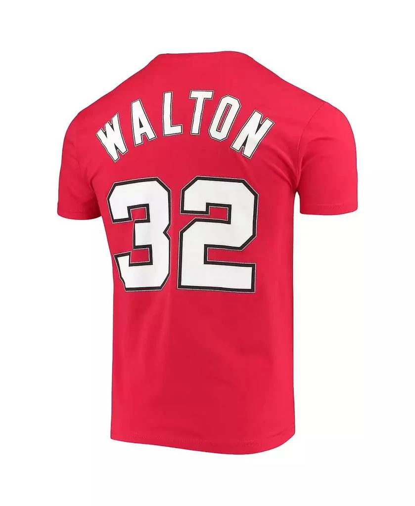 Mitchell & Ness Men's Bill Walton Red Portland Trail Blazers Hardwood Classics Player Name and Number T-shirt 4
