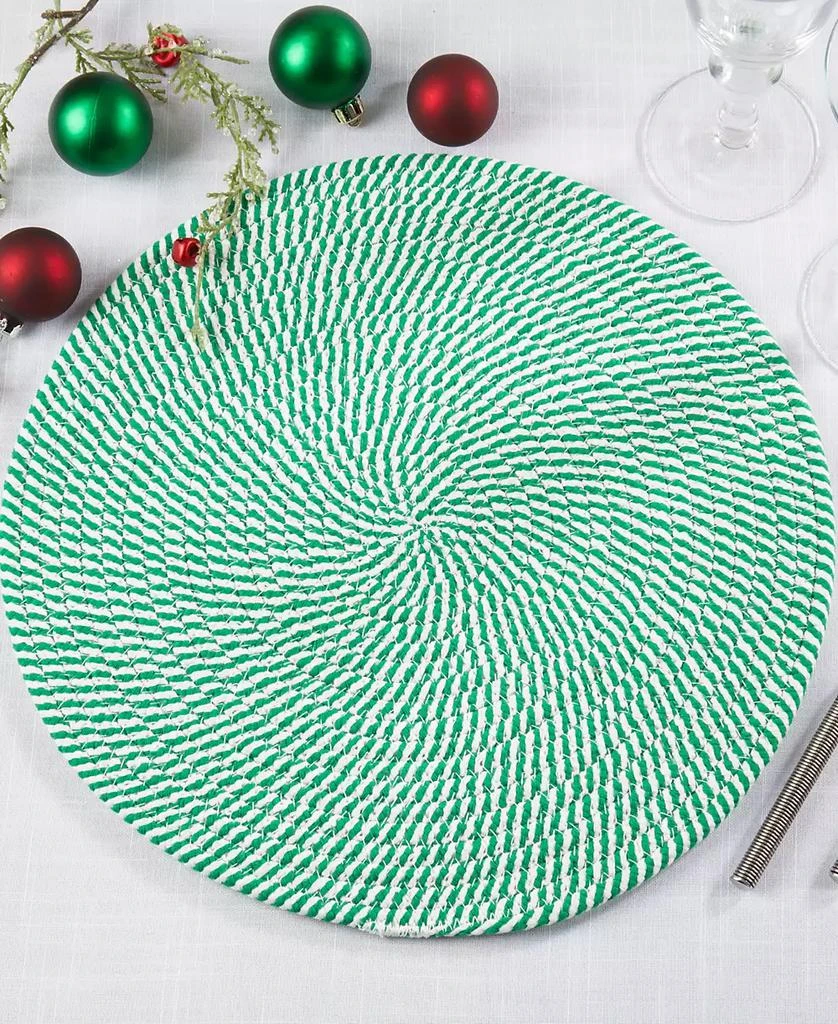 Saro Lifestyle Stripe of Mint Placemats, 15" Round 4