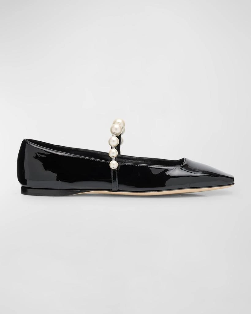 Jimmy Choo Ade Pearly-Strap Patent Ballerina Flats 1