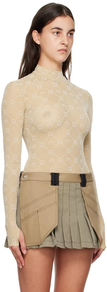 MARINE SERRE Beige Moonogram Turtleneck 2