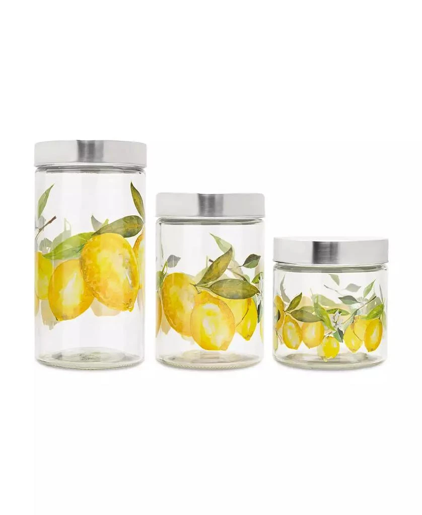 American Atelier Lemon Branches Glass Canisters Set, 3 Piece 1