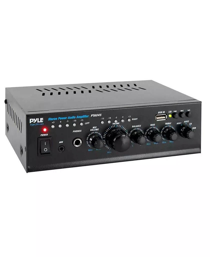 Pyle Stereo Power Amplifier - Compact Audio Amp with MP3/USB Reader (2 x 120 Watt)