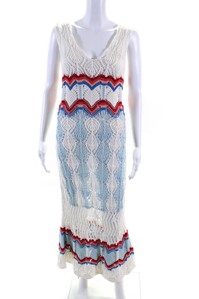 PETER PILOTTO PETER PILOTTO Womens Cotton Knitted Striped Print Maxi Dress White