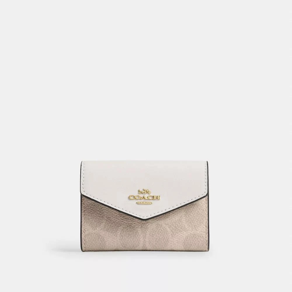 Coach Flap Card Case In Signature Canvas 1
