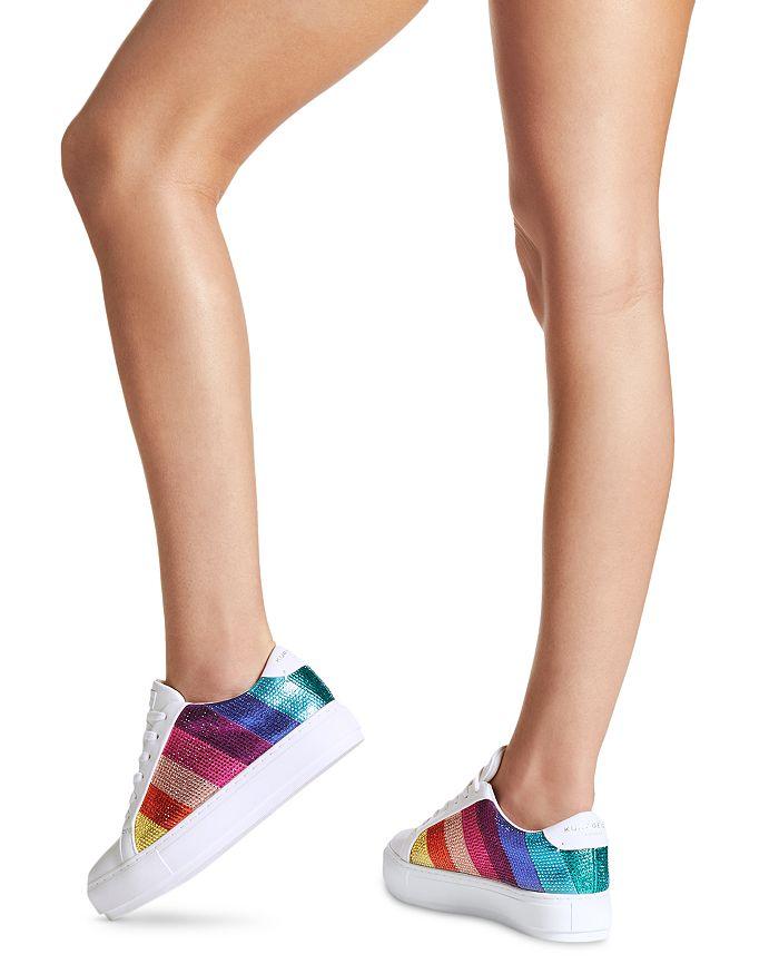 KURT GEIGER LONDON Women's Laney Stripe Embellished Platform Sneakers