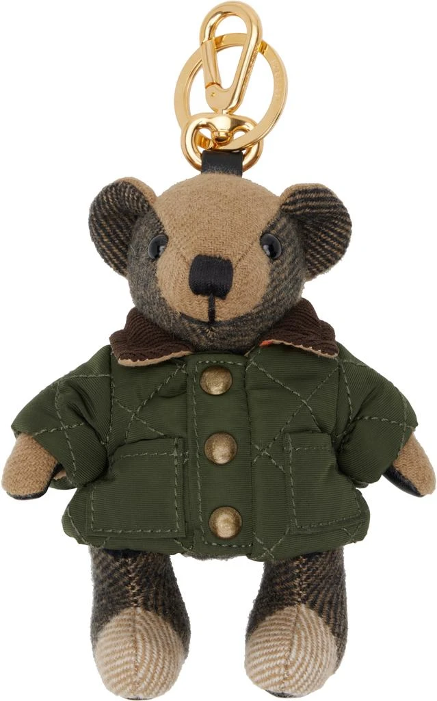 Burberry Khaki Thomas Bear Charm Keychain