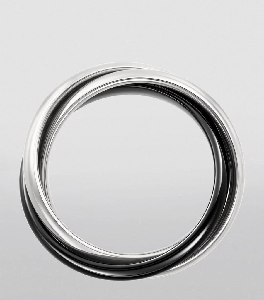 Cartier Medium White Gold and Ceramic Trinity Ring 2