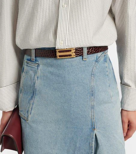 Victoria Beckham Croc-effect leather belt 2
