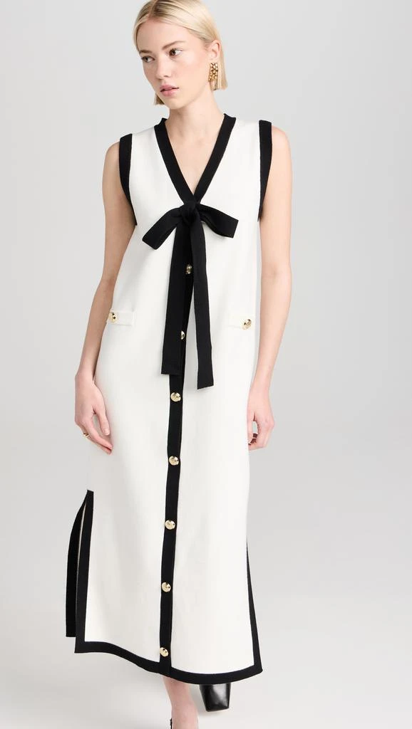 English Factory Knit Midi Dress With Ribbon Tie 4